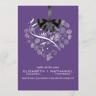 Invitación sin aliento de la boda--ciruelo