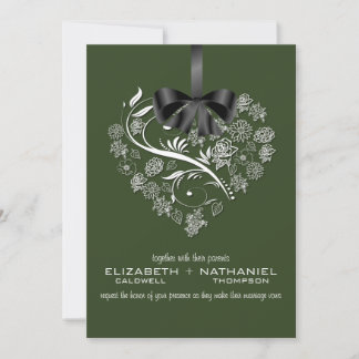 Invitación sin aliento de la boda--Forest Green