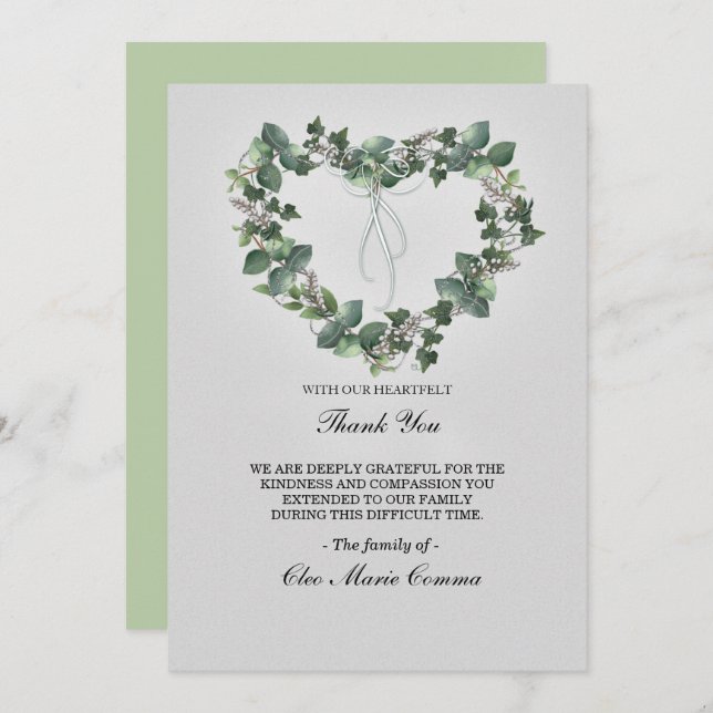 Invitación Sincera solidaridad de la familia del corazón flor (Anverso / Reverso)