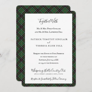 Invitación Sinclair Clan Tartan Scottish Plaid