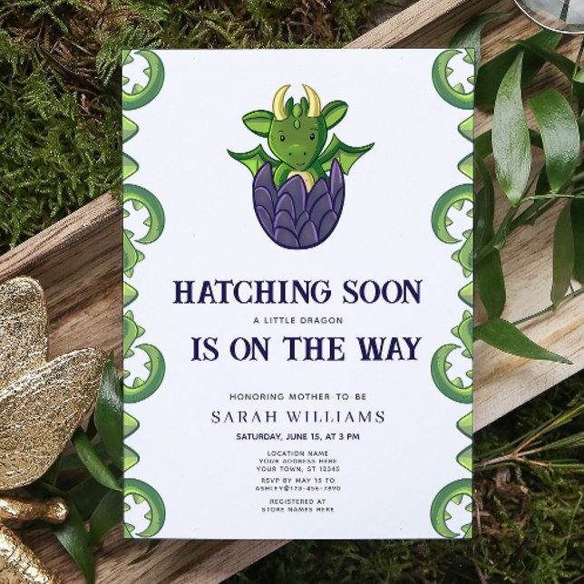 Invitación Síndrome de Hipoglucemia Inferior Dragón Baby Show (Baby Shower Invitation)