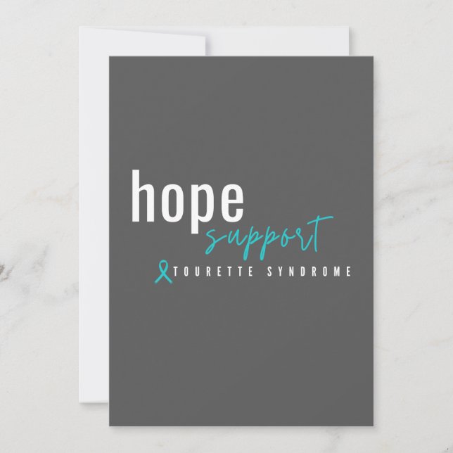 Invitación síndrome de tourette. apoyo de esperanza. Invitaci (Anverso)