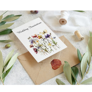 Invitación Sinfonía de flores silvestres: arte acuático vibra