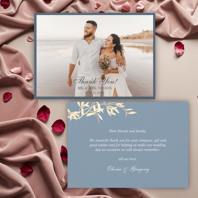 Invitación Sinfonía floral eterna en azul gracias (Subido por el creador)