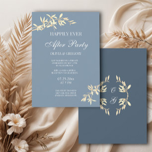 Invitación Sinfonía floral eterna en Boda azul