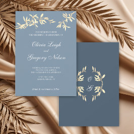 Invitación Sinfonía floral eterna en Boda azul