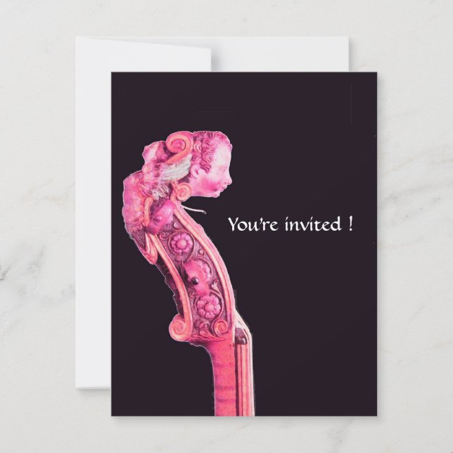 Invitación SINFONÍA / MÚSICA CLÁSICA, Fucsia (Anverso)