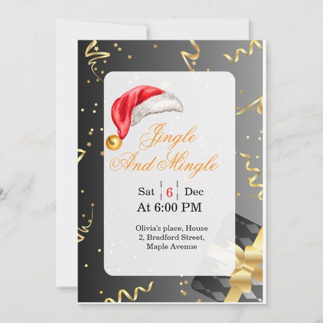 Invitación Singles and Friends Christmas Party Invite  (Anverso)