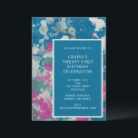 Invitación Singular pintura abstracta moderna azul 21º cumple<br><div class="desc">Singular pintura abstracta moderna Art Blue Invitación de cumpleaños 21</div>