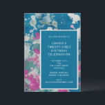 Invitación Singular pintura abstracta moderna azul 21º cumple<br><div class="desc">Singular pintura abstracta moderna Art Blue Invitación de cumpleaños 21</div>