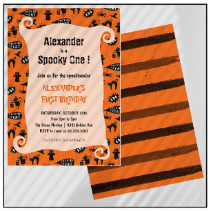 Invitación Siniestro cumpleaños Spooktacular de Halloween núm