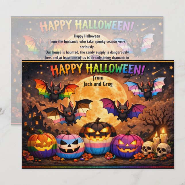 Invitación 🎃Siniestro y Orgulloso Atormentado con Orgullo  (Anverso / Reverso)