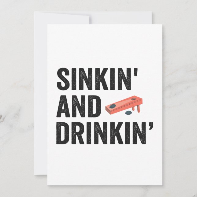 Invitación Sinkin y Drinkin Divertido regalo divertido de Cor (Anverso)