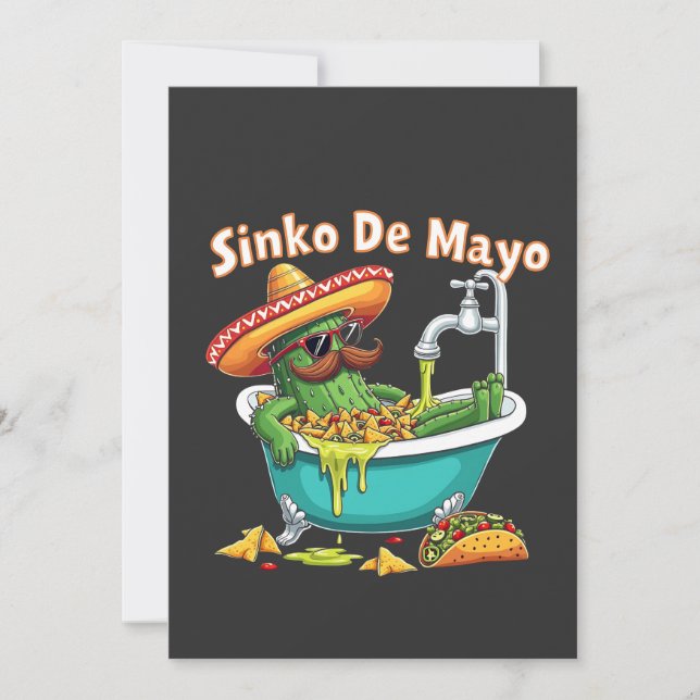 Invitación Sinko de Mayo"Cactus divertido del Cinco de Mayo  (Anverso)