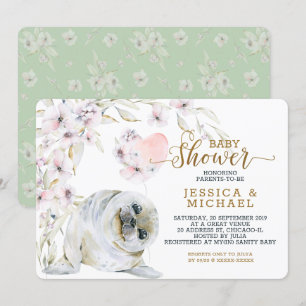 Invitación Sintonizador de color de agua suave género Baby Sh