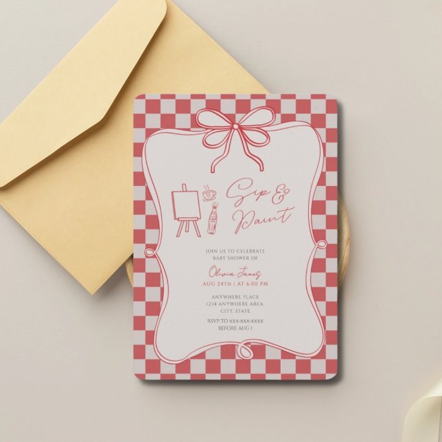 Invitación Sip and paint baby shower (Subido por el creador)