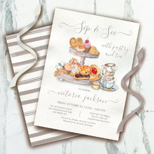 Invitación Sip and See with Pastry Tea Baby Shower
