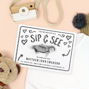 Invitación Sip en blanco y negro y ver foto