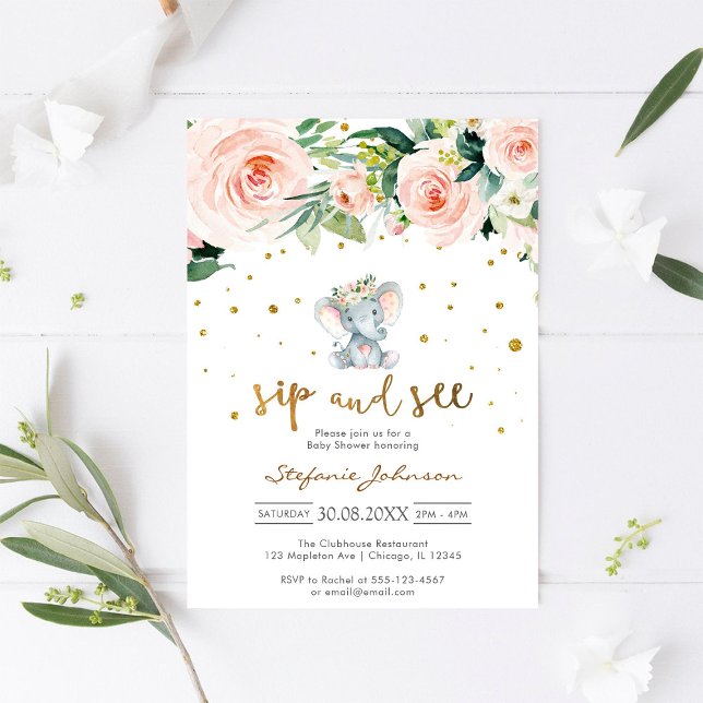 Invitación Sip & See Little Peanut Baby Shower Invitation (Subido por el creador)