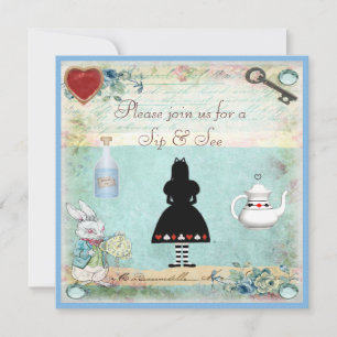 Invitación Sip & See Vintage Alice en el Baby Shower de Wonde