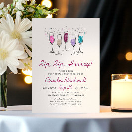 Invitación Sip Sip Hooray Bridal Shower