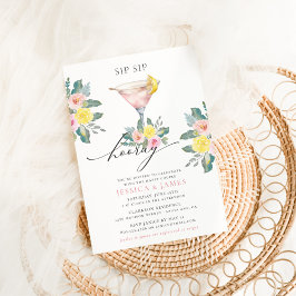 Invitación Sip Sip Hooray Brillante Cocktail Wedding Ducha