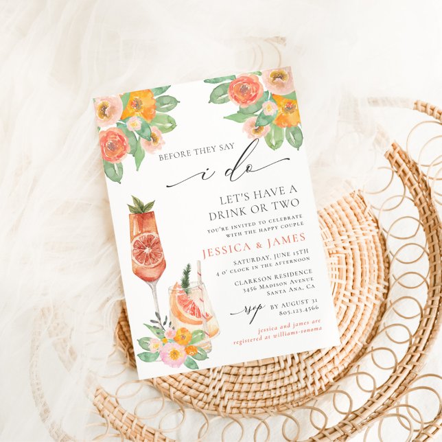 Invitación Sip Sip Hooray Brillante Cocktail Wedding Ducha (Subido por el creador)