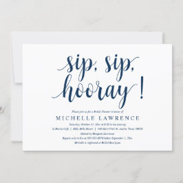 Invitación Sip, Sip, Hooray, celebración de la ducha de novia