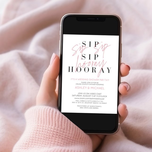 Invitación Sip Sip Hooray Fotografía Simple Foto Ducha De Bod (Subido por el creador)