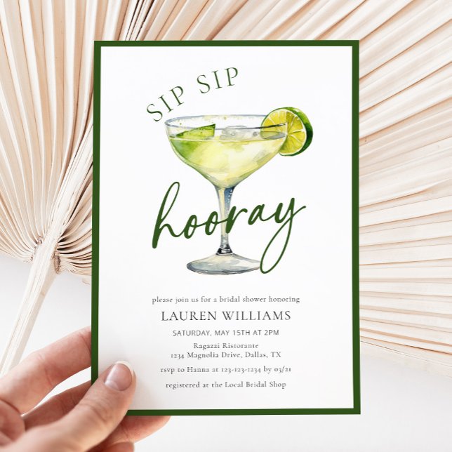 Invitación Sip Sip Hooray Margarita Fiesta Bridal Ducha (Subido por el creador)