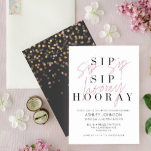 Invitación Sip Sip Hooray Moderno Bridal Bridal Bridal Blanco