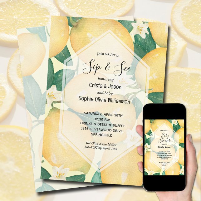 Invitación Sip y See Baby Shower (Subido por el creador)