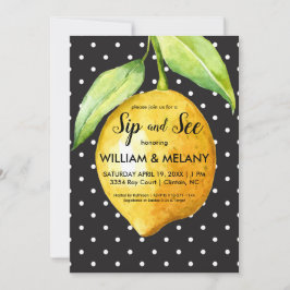 Invitación Sip y See: Un Baby Shower con código de cítricos