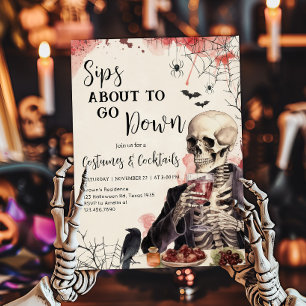 Invitación Sips a punto de irse por la fiesta de cóctel Hallo