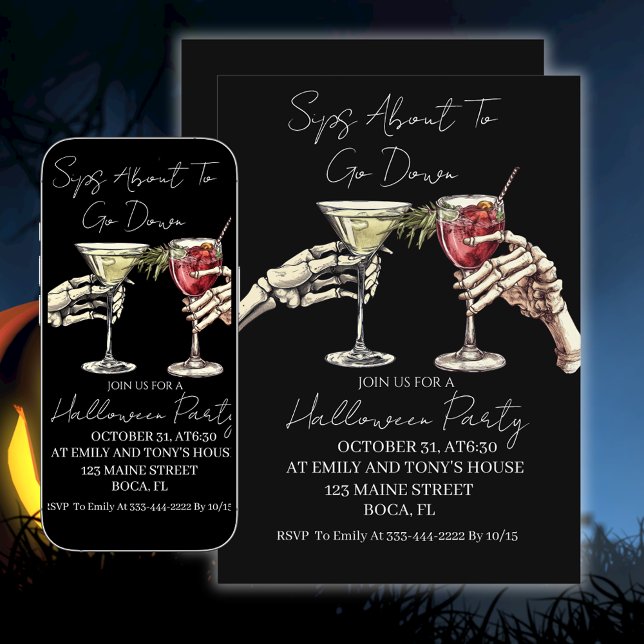 Invitación Sips A Punto De Salir De La Fiesta De Halloween (Subido por el creador)