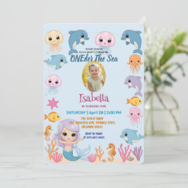 Invitación Sirena 1ª foto Fiesta ONEder The Sea Birthday