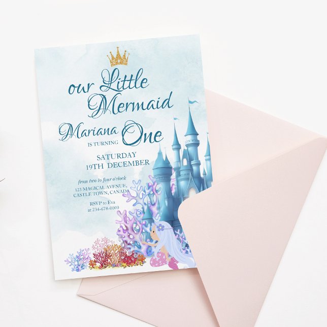 Invitación Sirena 1er cumpleaños ONE der the Sea (Subido por el creador)