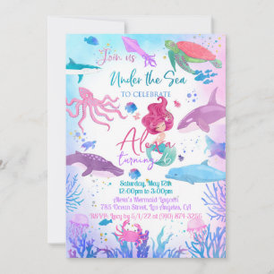 Invitación Sirena bajo el mar