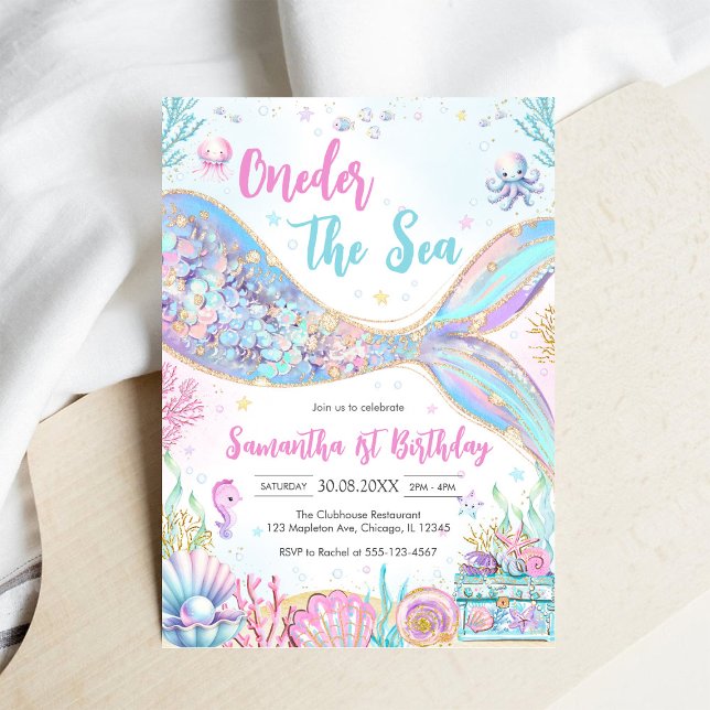 Invitación Sirena Bajo el Mar 1er Cumpleaños (Subido por el creador)