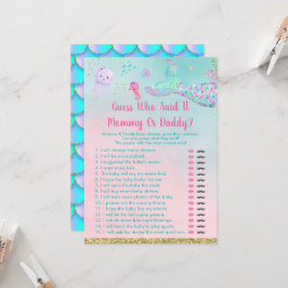 Invitación Sirena Bajo El Mar Adivina Quién Dijo El Juego