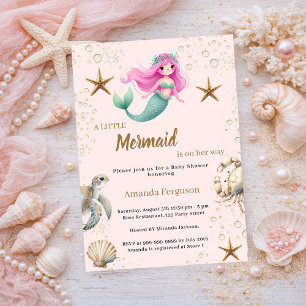 Invitación Sirena Bajo el mar animales del océano Baby Shower