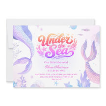 Sirena bajo el mar niña de 1er cumpleaños