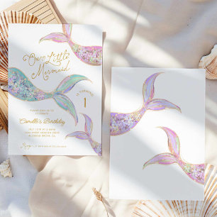 Invitación Sirena bajo el mar Primer cumpleaños