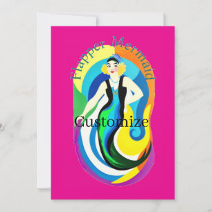 Invitación Sirena Colorida de Flapper Thunder_Cove