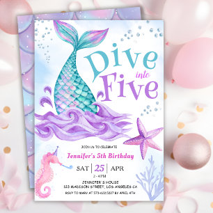 Invitación  Sirena Cumpleaños 5º Buceo en Cinco 