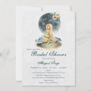 Invitación Sirena de color de agua y ducha nupcial completa e