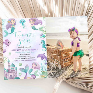 Invitación Sirena Dos la Chica del Mar 2do Segundo Cumpleaños