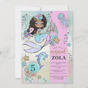 Invitación Sirena Editable Bajo El Mar