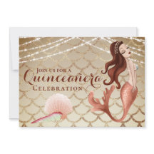 Sirena en oro Rosa bajo el mar Quinceañera