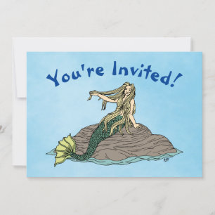 Invitación Sirena en Rocas